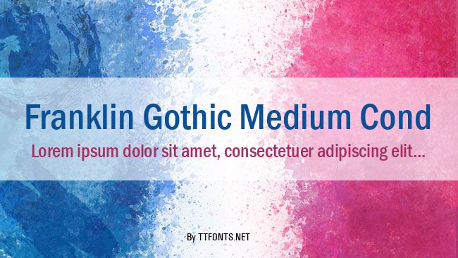 Franklin Gothic Medium Cond example